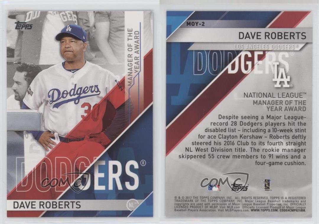 2017 Topps MLB Awards vendita al dettaglio Dave Roberts #MOY-2 - Foto 5 di 6