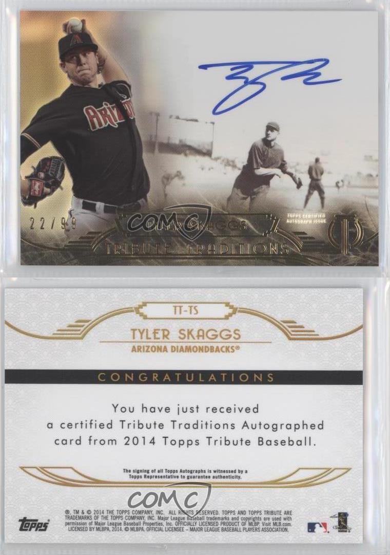 2014 Topps Tribute Traditions Auto /99 Tyler Skaggs #TT-TS Auto - Picture 3 of 4