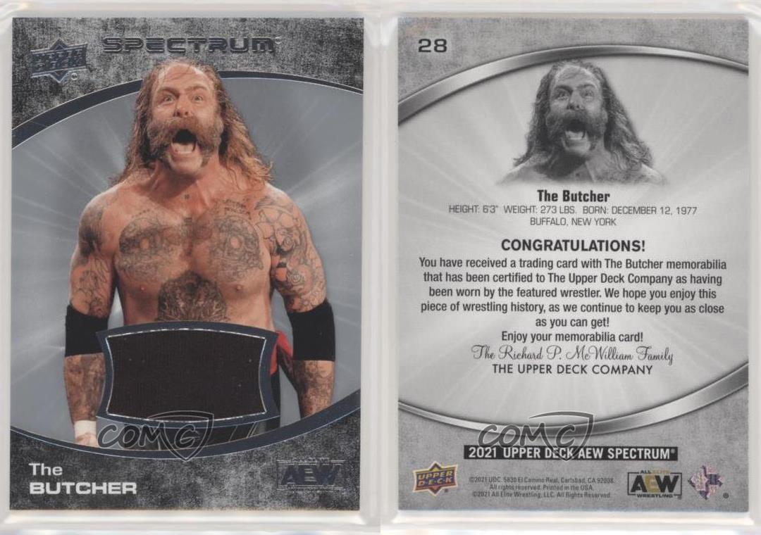 2021 Upper Deck AEW Spectrum Memorabilia The Butcher #28 Rookie RC