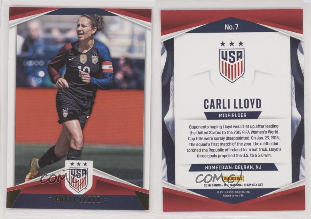 2016 Panini USA Soccer Holo Soccer #7 Carli Lloyd Official Team USA Trading Card 