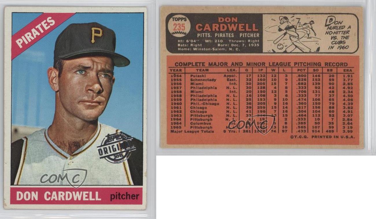 Buybacks originales Topps 2015 Don Cardwell #1966-235 - Imagen 3 de 3