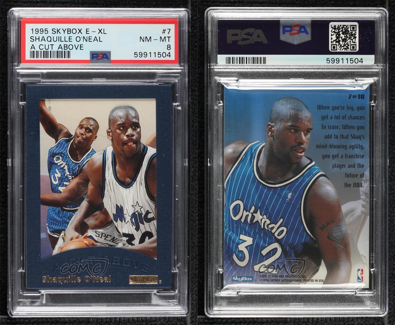 1995-96 Skybox E-XL A Cut Above Shaquille O'Neal #7 PSA 8 HOF