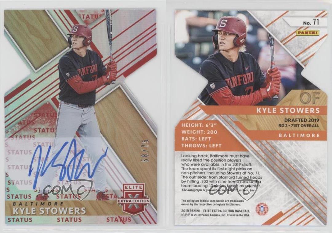 2019 Panini Elite Extra Edition Kyle Stowers Auto Stanford Baltimore  Orioles T1