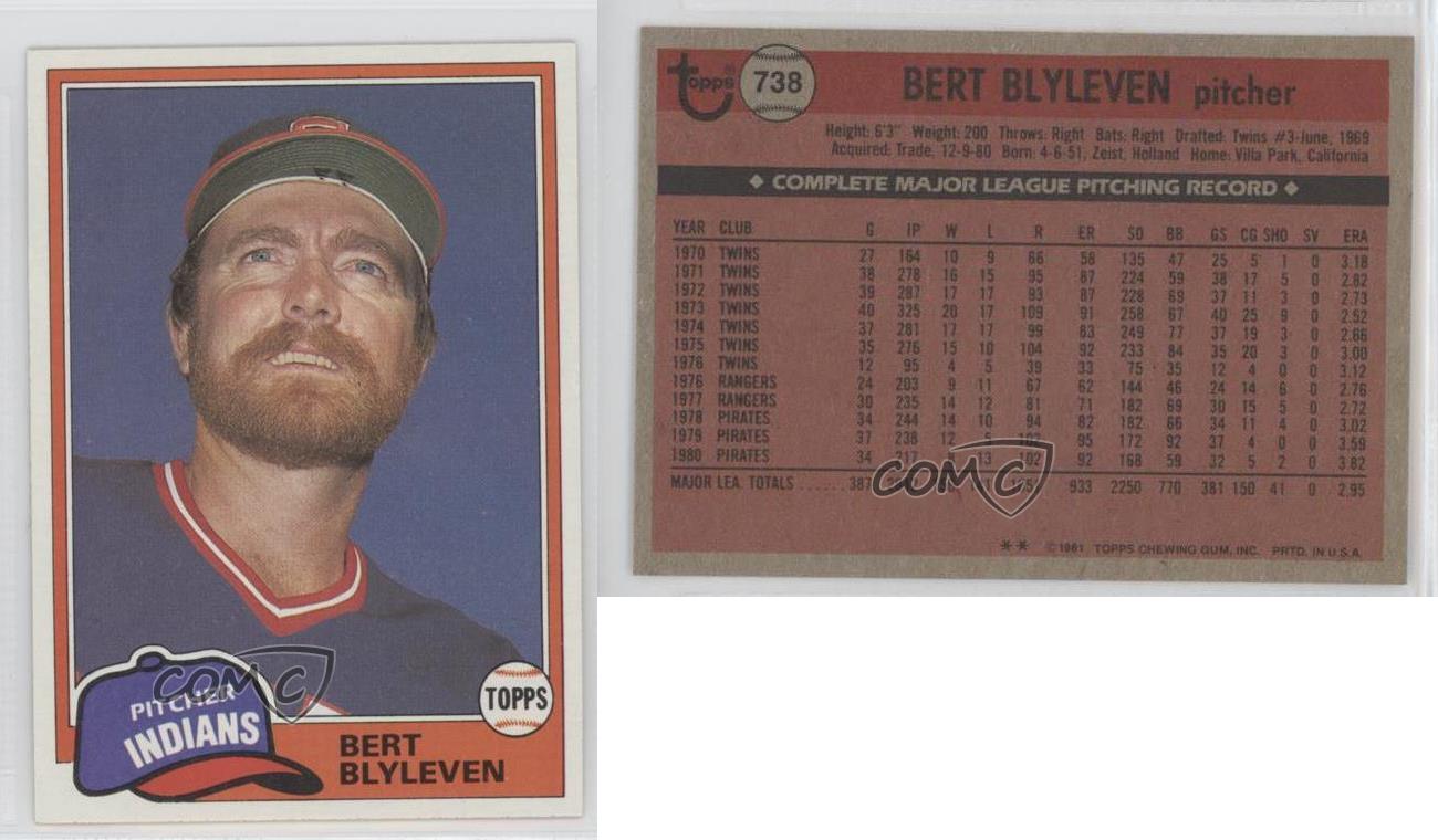 thumbnail 5  - 1981 Topps Traded Bert Blyleven #738 HOF