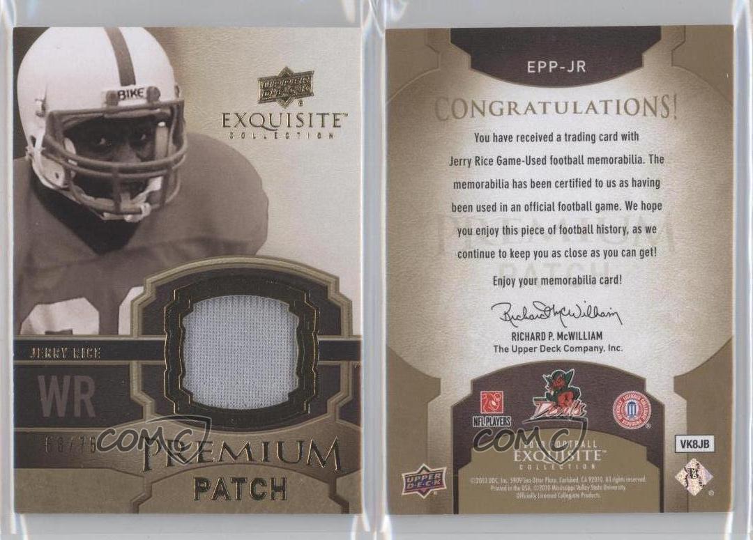 Parche Jerry Rice 2010 Upper Deck Exquisite Collection Premium/75 #EPP-JR patio - Imagen 3 de 3