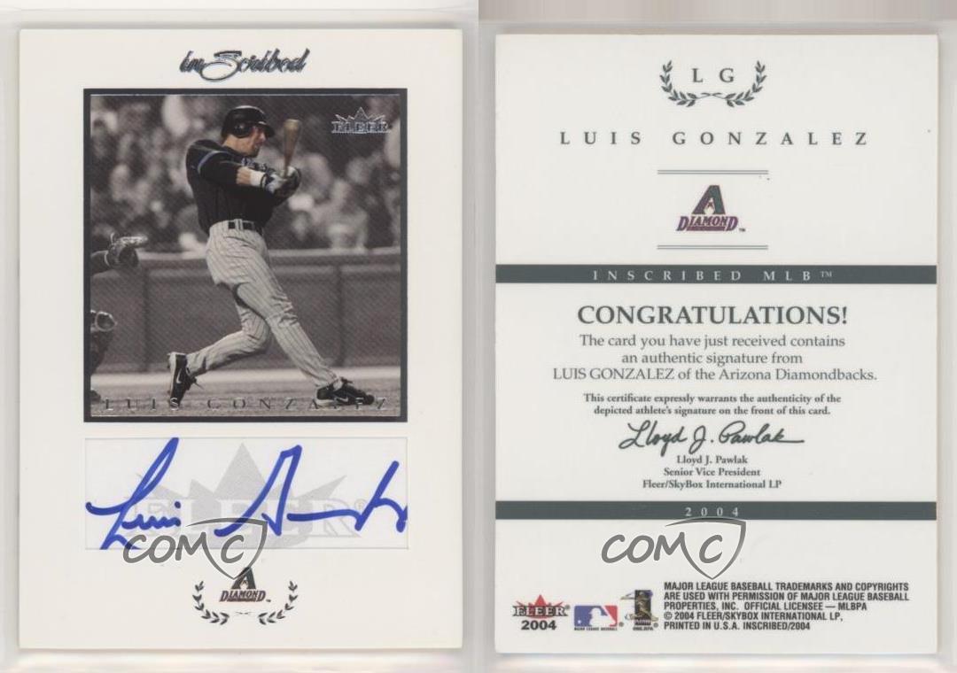 2004 Fleer inScribed Auto Silver Luis Gonzalez #LG Auto - Picture 4 of 4