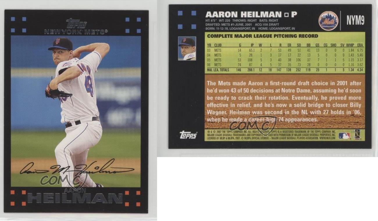 2007 Topps New York Mets Gift Set Aaron Heilman #NYM9 - Picture 4 of 4