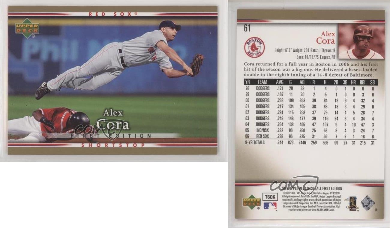 2007 Upper Deck First Edition Alex Cora Baseball Cards #61
