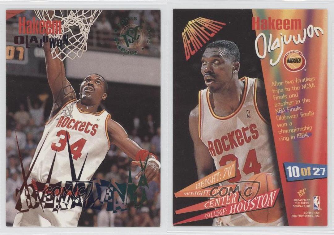 1994-95 Topps Stadium Club Beam Team Hakeem Olajuwon #10 HOF - Picture 3 of 4