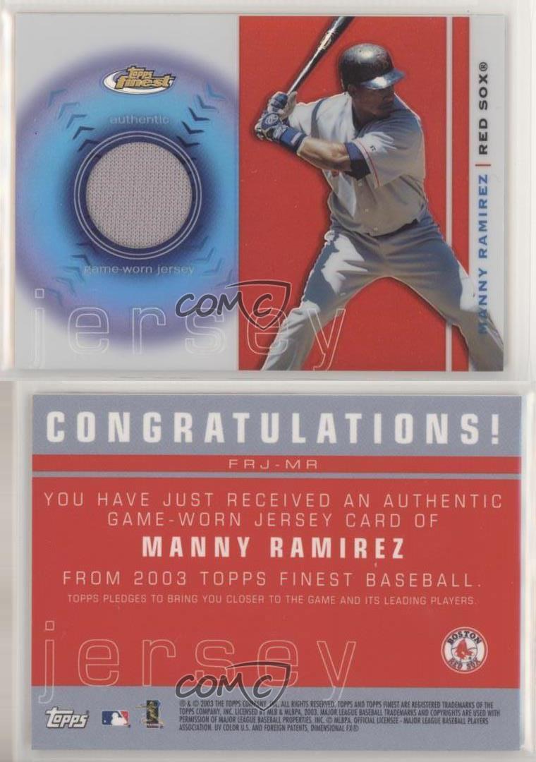 Sold at Auction: 2003 Topps Finest Manny Ramirez Refract. Jersey