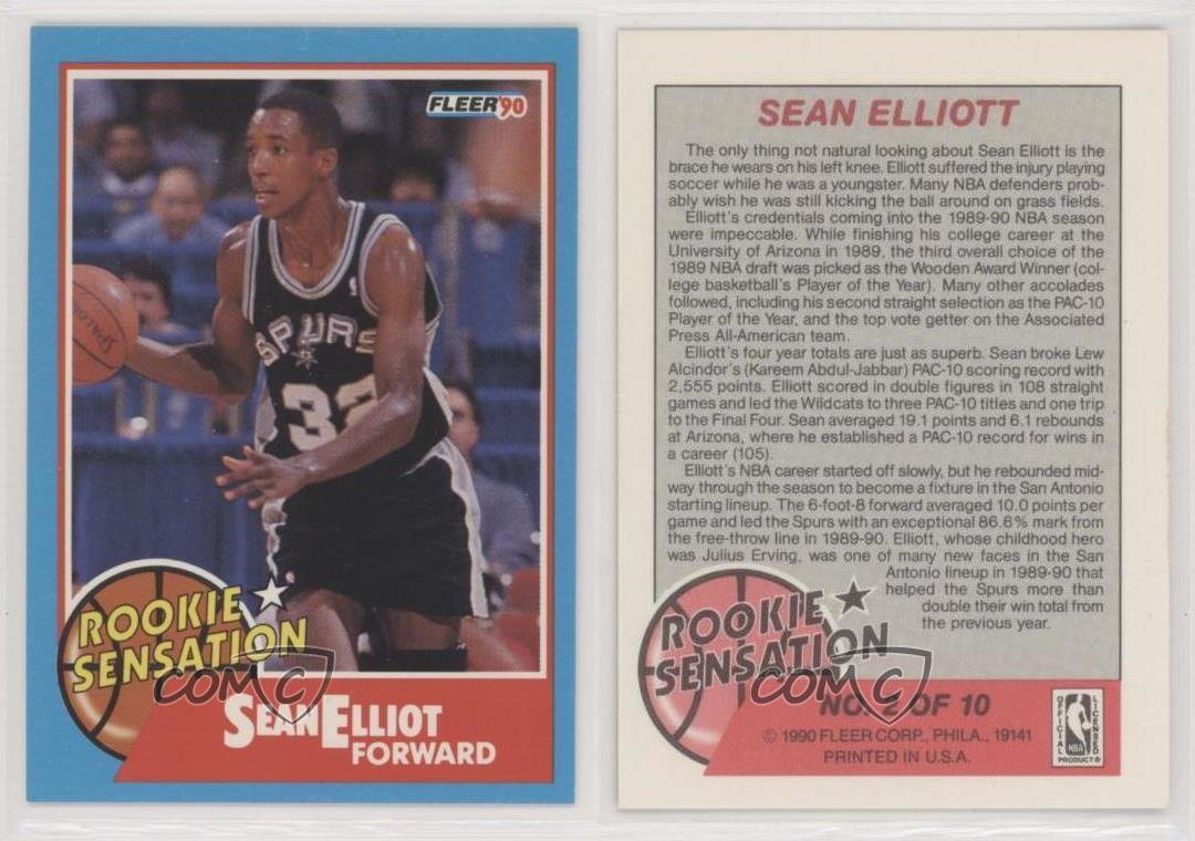 199091 Fleer Sensation Sean Elliott 2 Rookie eBay