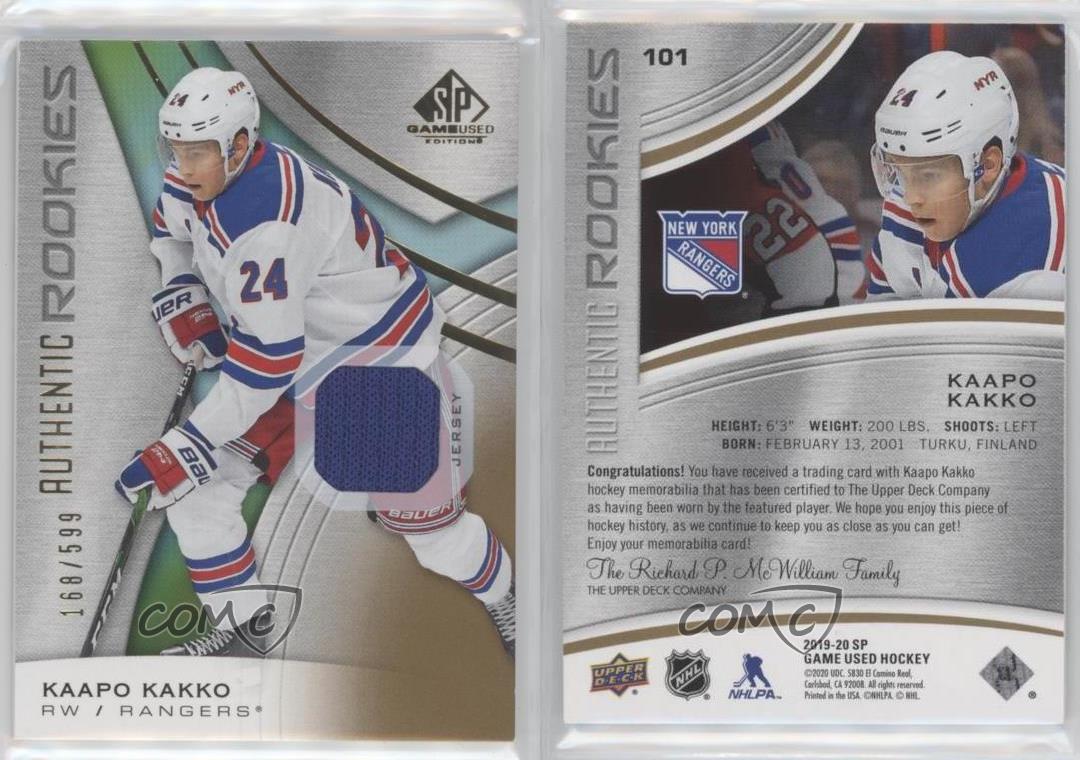 2019-20 SP Game Used Authentic Rookies Gold Jersey Relics Kaapo Kakko  Rookie RC | eBay