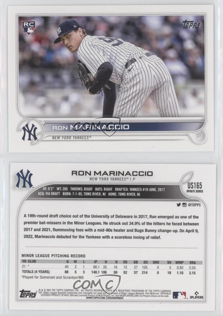 2022 Topps Update #US165 Ron Marinaccio RC