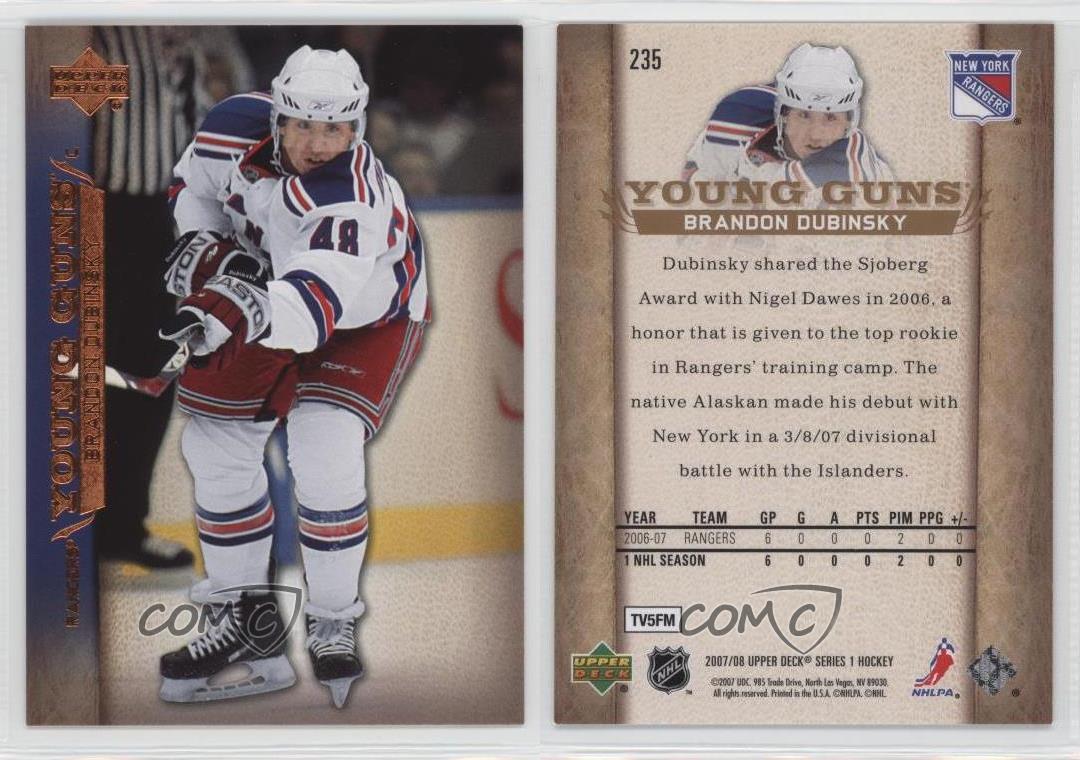 2007-08 Upper Deck Young Guns Brandon Dubinsky #235 Rookie RC