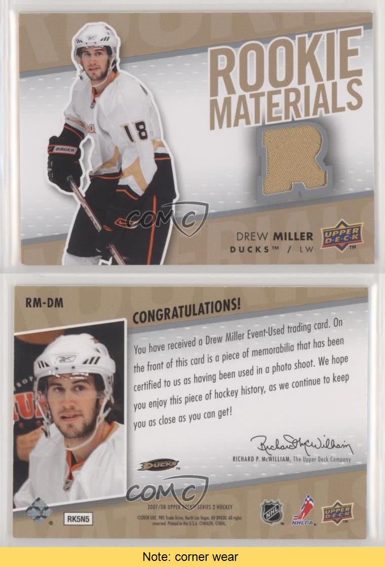 2007-08 Upper Deck Rookie Materials Drew Miller #RM-DM RC