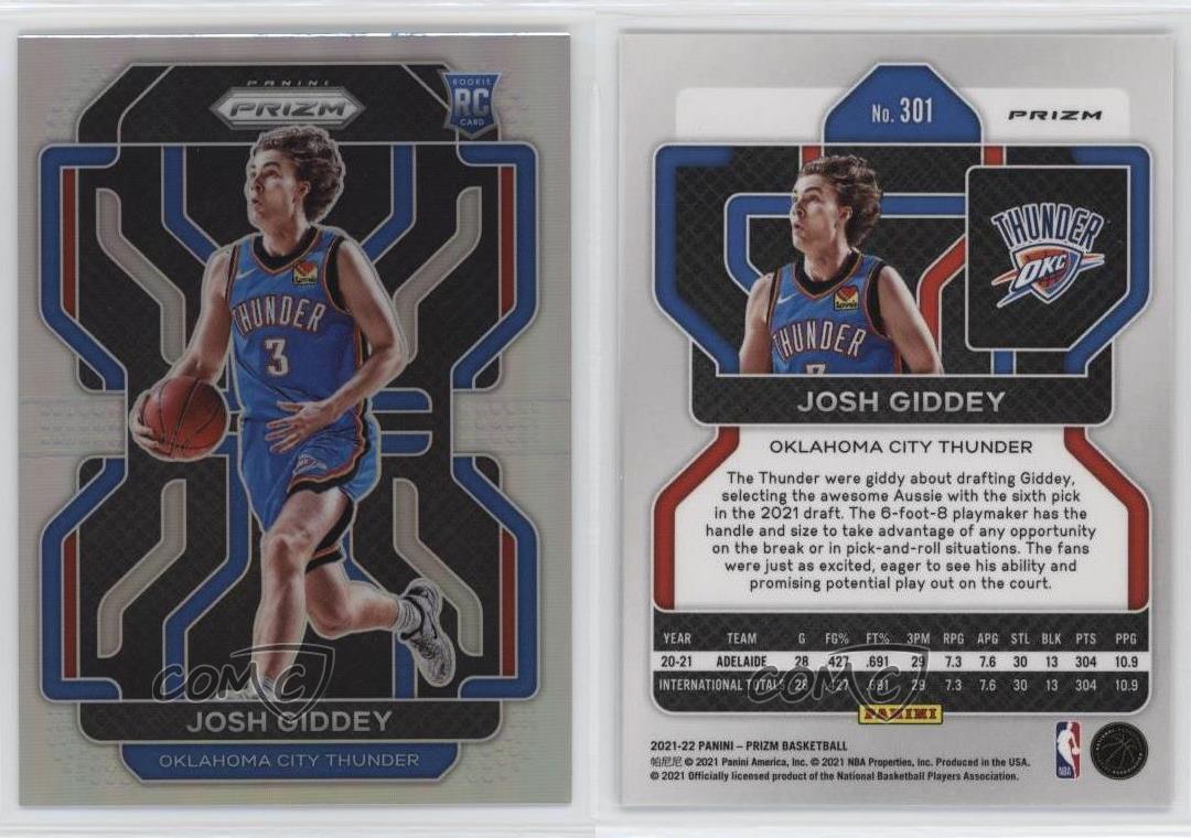 2021-22 Panini Prizm Silver Prizm Josh Giddey #301.1 Rookie RC | eBay