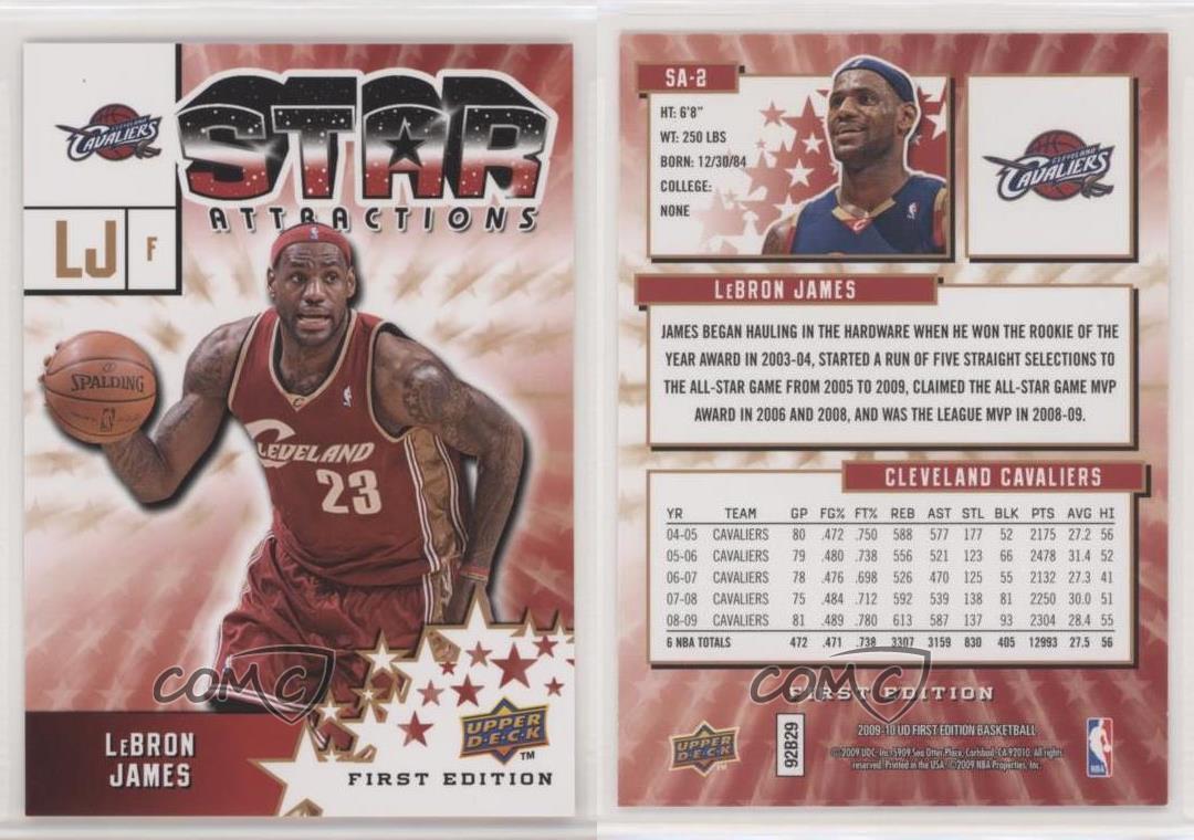 2009-10 Upper Deck First Edition Star Attractions LeBron James #SA-2 - Picture 3 of 4