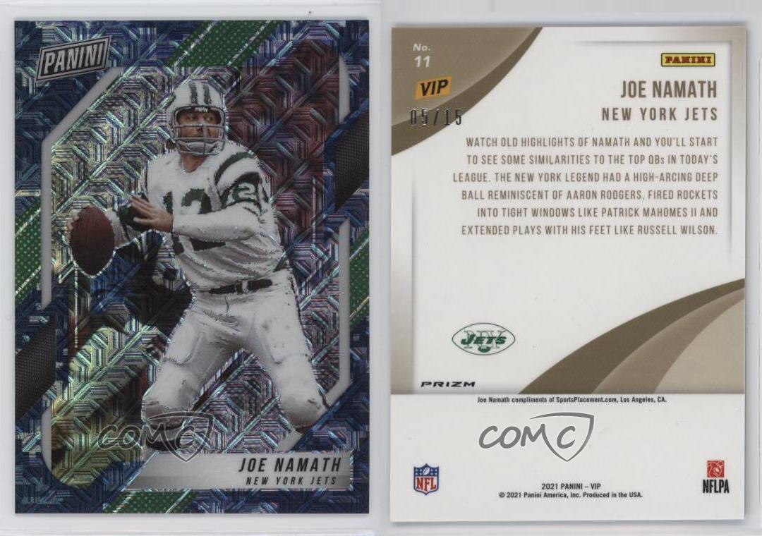 2021 Panini Convention Nazionale VIP Gold Pack Blu Mimetico Prizm /15 Joe Namath HOF - Foto 3 di 3