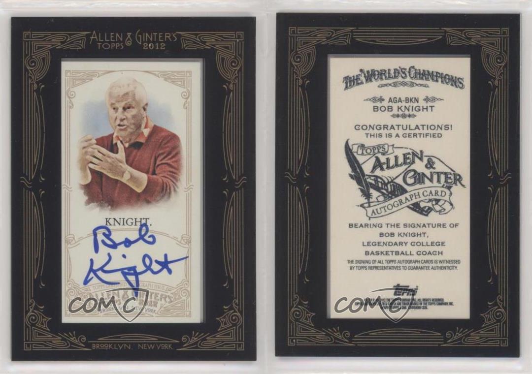 2012 Topps Allen & Ginter's Framed Mini Auto Bob Knight #AGA-BKN Auto - Picture 3 of 3