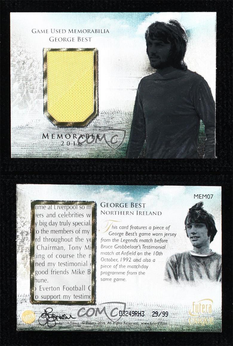 2016 Futera souvenir points de vente unique mémorable /99 George Best #MEM07