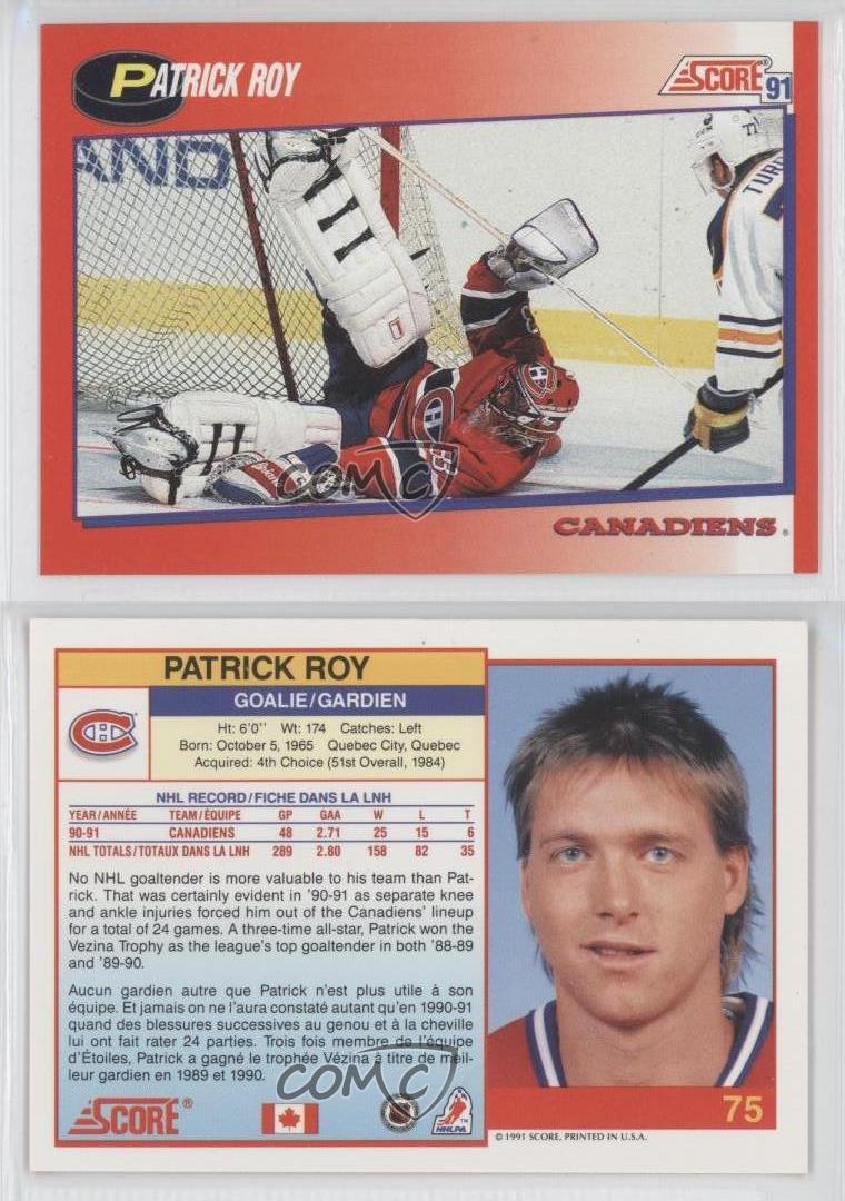 1991-92-score-canadian-bilingual-75-patrick-roy-montreal-canadiens