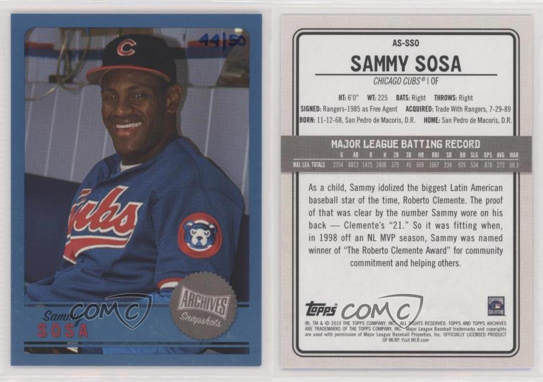 Sammy Sosa 2019 Topps Archives Snapshots #AS-SSO Cubs 