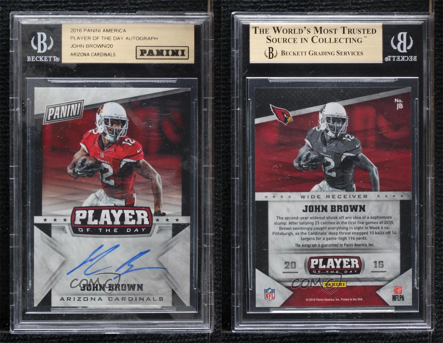 2016 Panini NFL Player of the Day Auto /40 John Brown #JB Auto - Picture 3 of 3