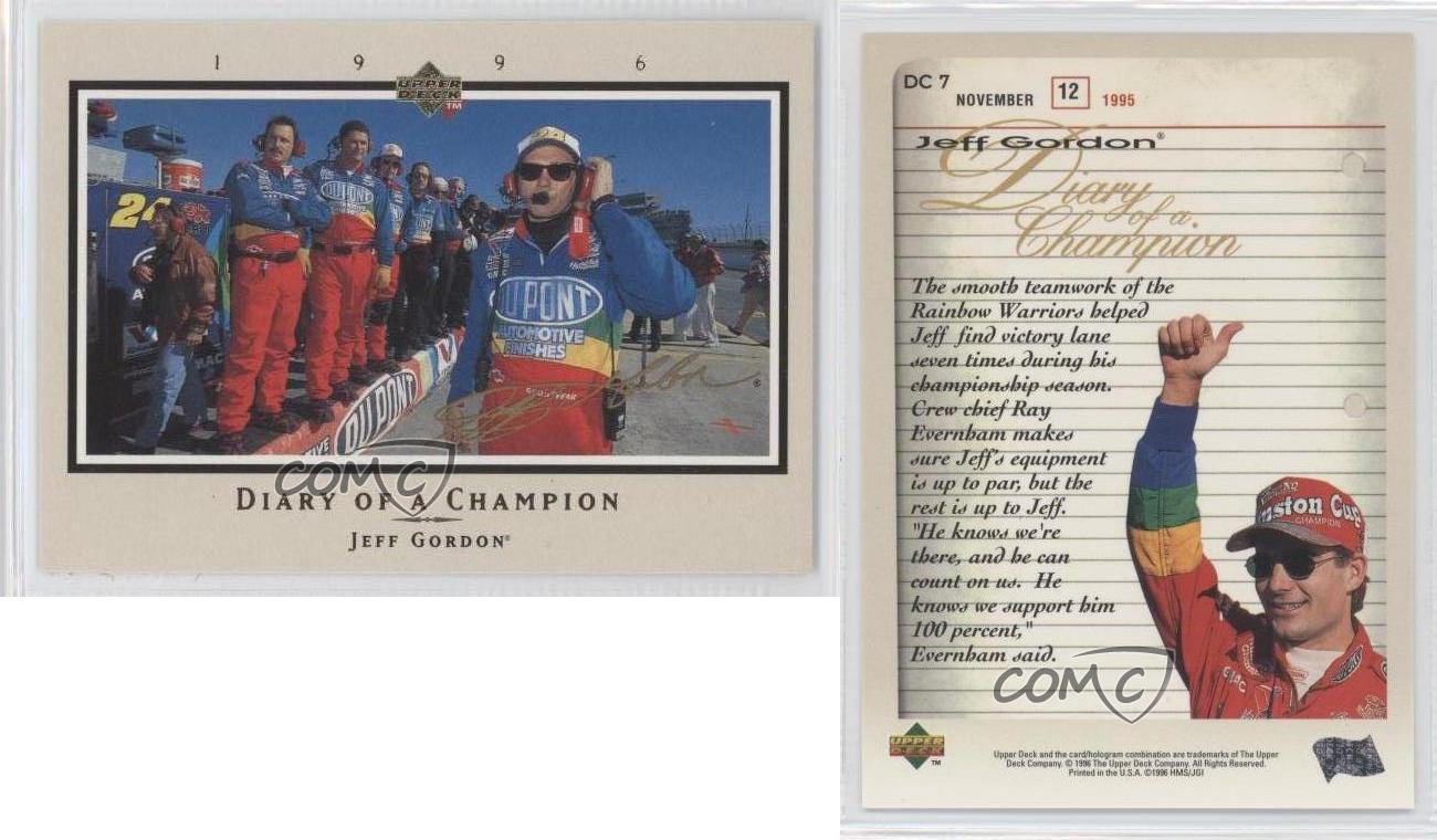 1996 ROAD TO THE CUP JEFF GORDON ~DIARY OF A CHAMPION~ COMPLETE INSERT SET 1-10 