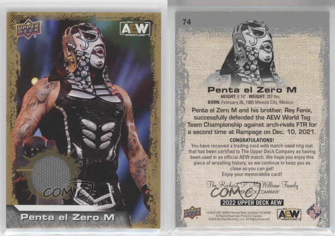 2022 Upper Deck AEW All Elite Wrestling Gold Mat Relics Penta El Zero M #74