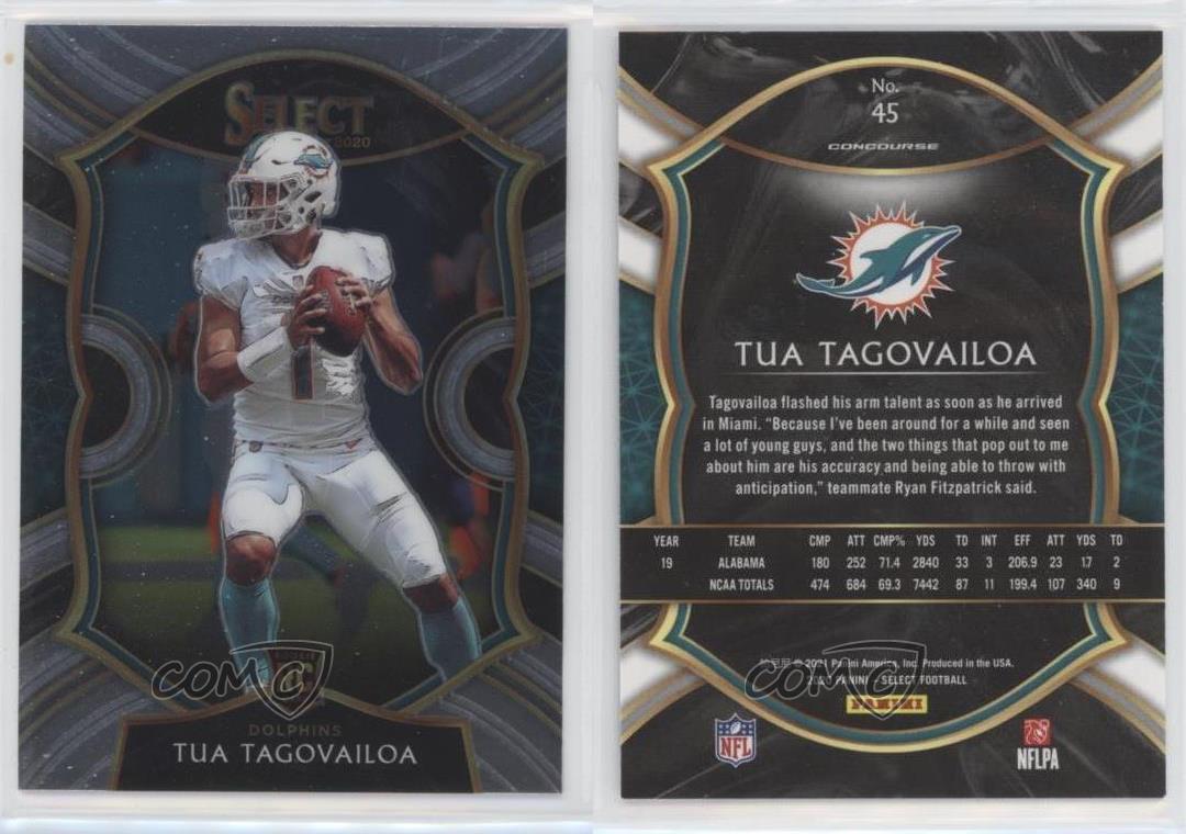 2020 Panini Select #45 Tua Tagovailoa Concourse RC - Rookie Card Miami  Dolphins Football NM-MT