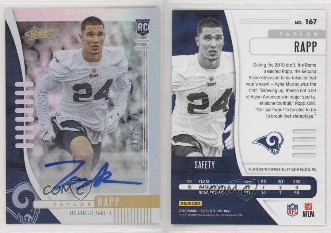 2019 Absolute Signature Rookies #167 Taylor Rapp Washington LA