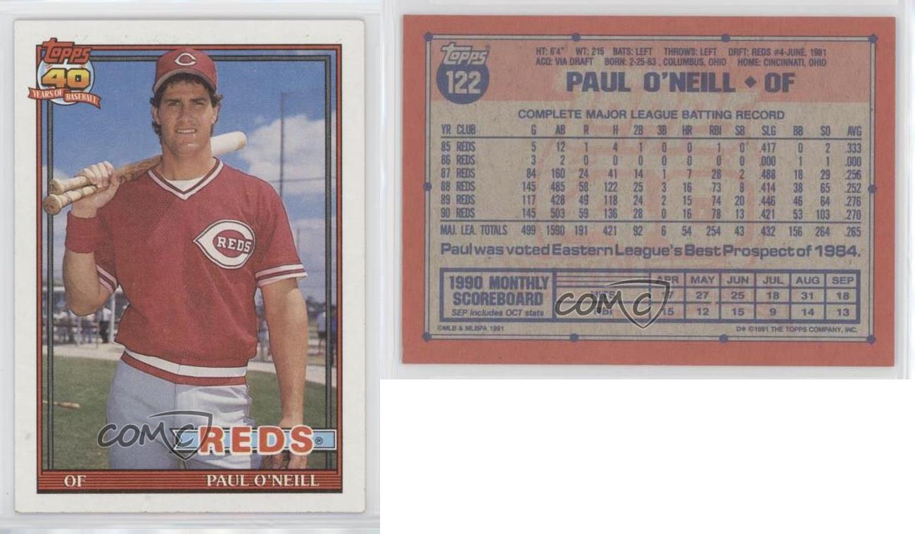  1991 Topps #122 Paul O'Neill NM/M (Near Mint/Mint) :  Collectibles & Fine Art