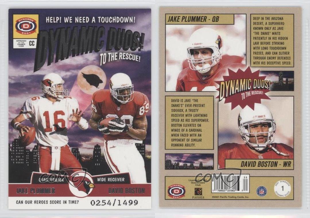 2001 Pacific Dynagon Dynamic Duos /1499 Jake Plummer David Boston #1