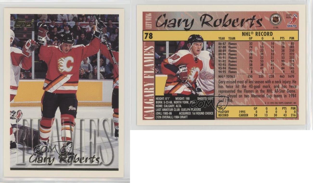 C531 Gary Roberts #78 Calgary Flames Topps 1995-6 Ice Hockey Card 