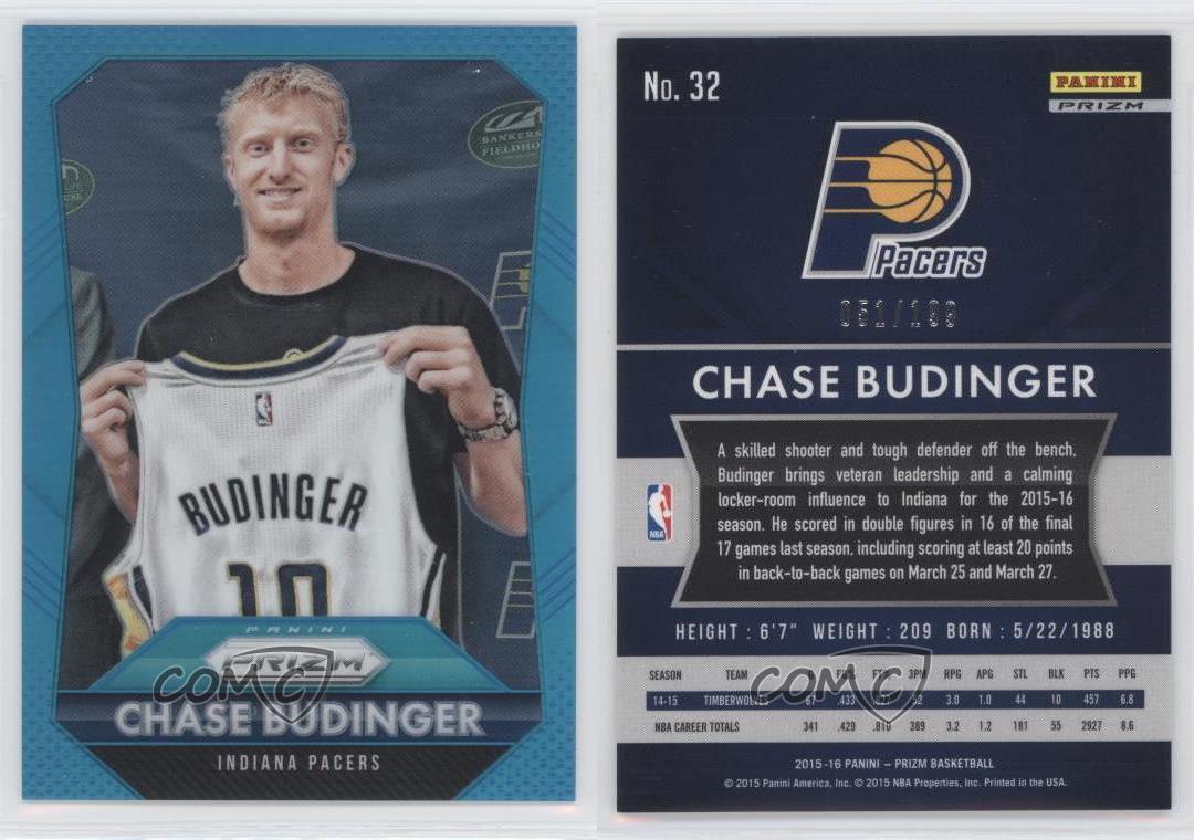 2015-16 Panini Prizm Light Blue Prizm /199 Chase Budinger #32