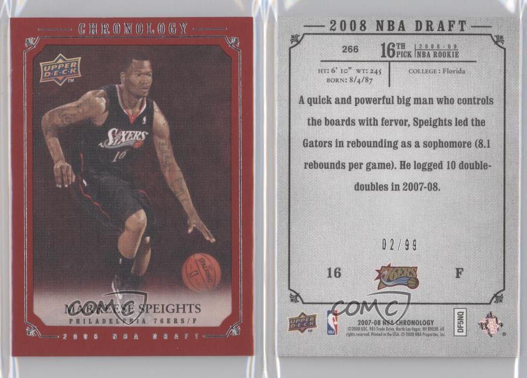 2007 Chronology 2008 NBA Draft Rookie Redemptions Silver /99 Marreese  Speights | eBay