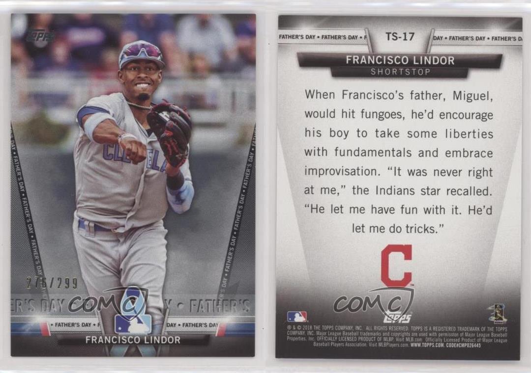 2022 TOPPS BASEBALL FRANCISCO LINDOR /299 BLACK JERSEY NUMBER