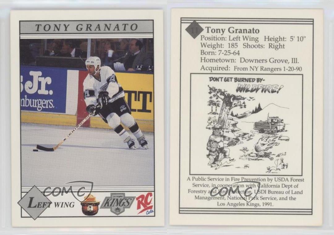 1990-91 Los Angeles Kings Smokey the Bear Tony Granato #11 - Picture 3 of 4