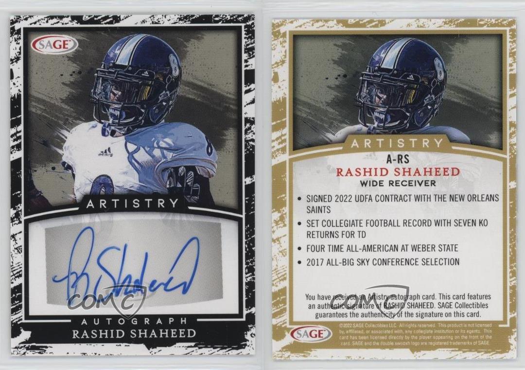 2022 SAGE Artistry - Autographs Rashid Shaheed #A-RS (AU, RC