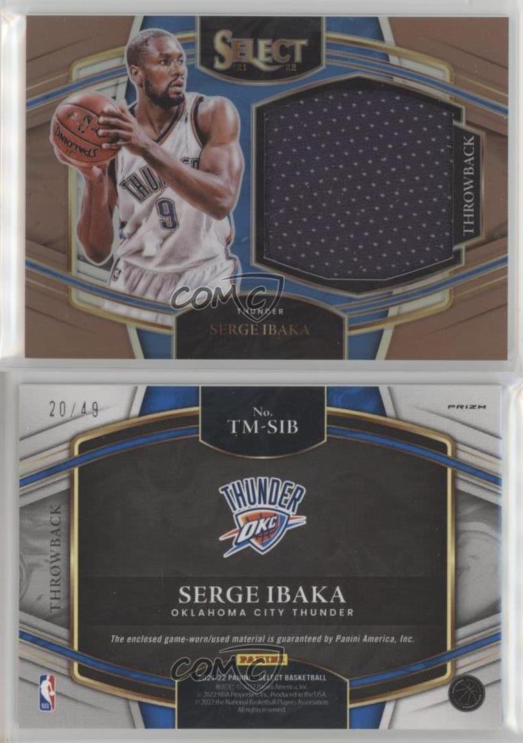 2021-22 Panini Select Throwback Memorabilia Copper Prizm /49 Serge Ibaka #TM-SIB - Foto 3 di 4
