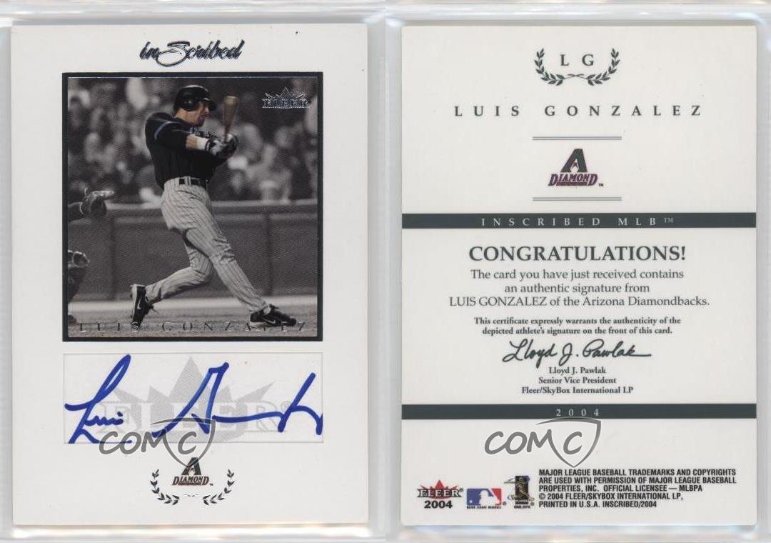 2004 Fleer inScribed Auto Silver Luis Gonzalez #LG Auto - Picture 3 of 4