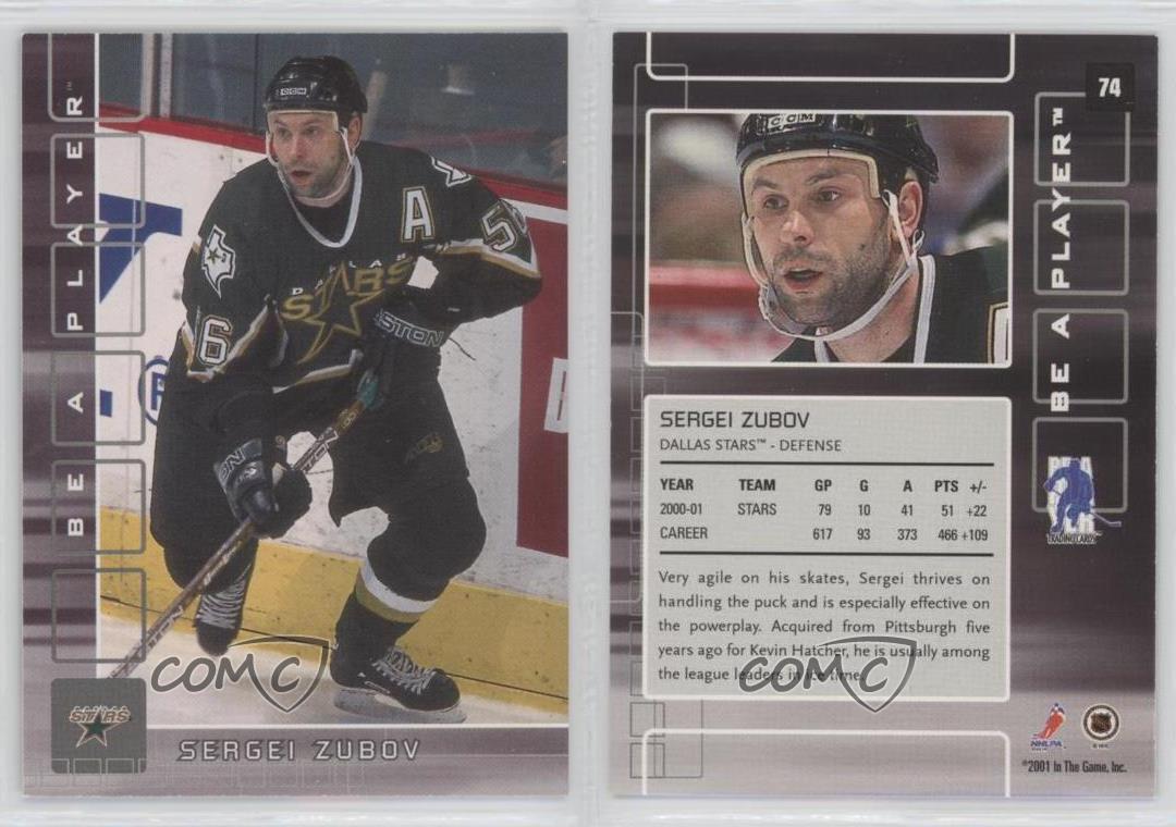 2001-02 In the Game Be A Player Memorabilia - #74 Sergei Zubov