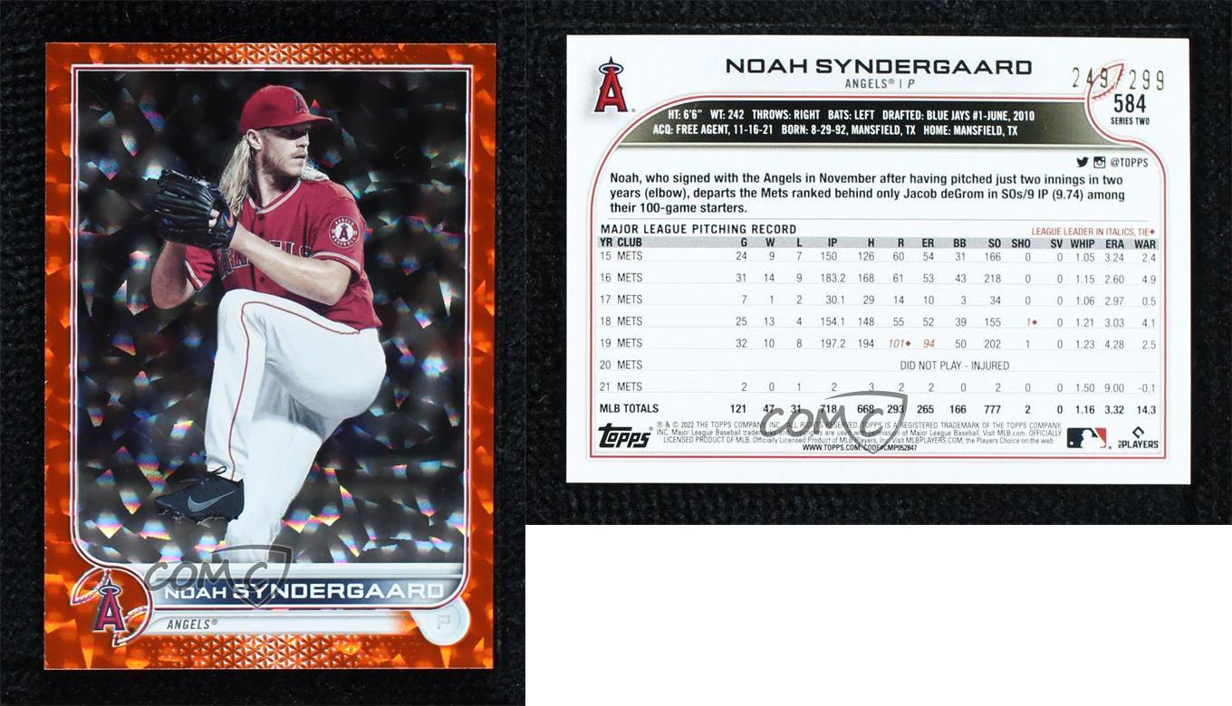 2022 Topps Series 2 #584 Noah Syndergaard Los Angeles Angels BASE BASEBALL  CARD