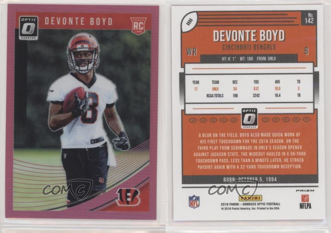 2018 Donruss Optic Pink Prizm Devonte Boyd #142 Rookie Card RC