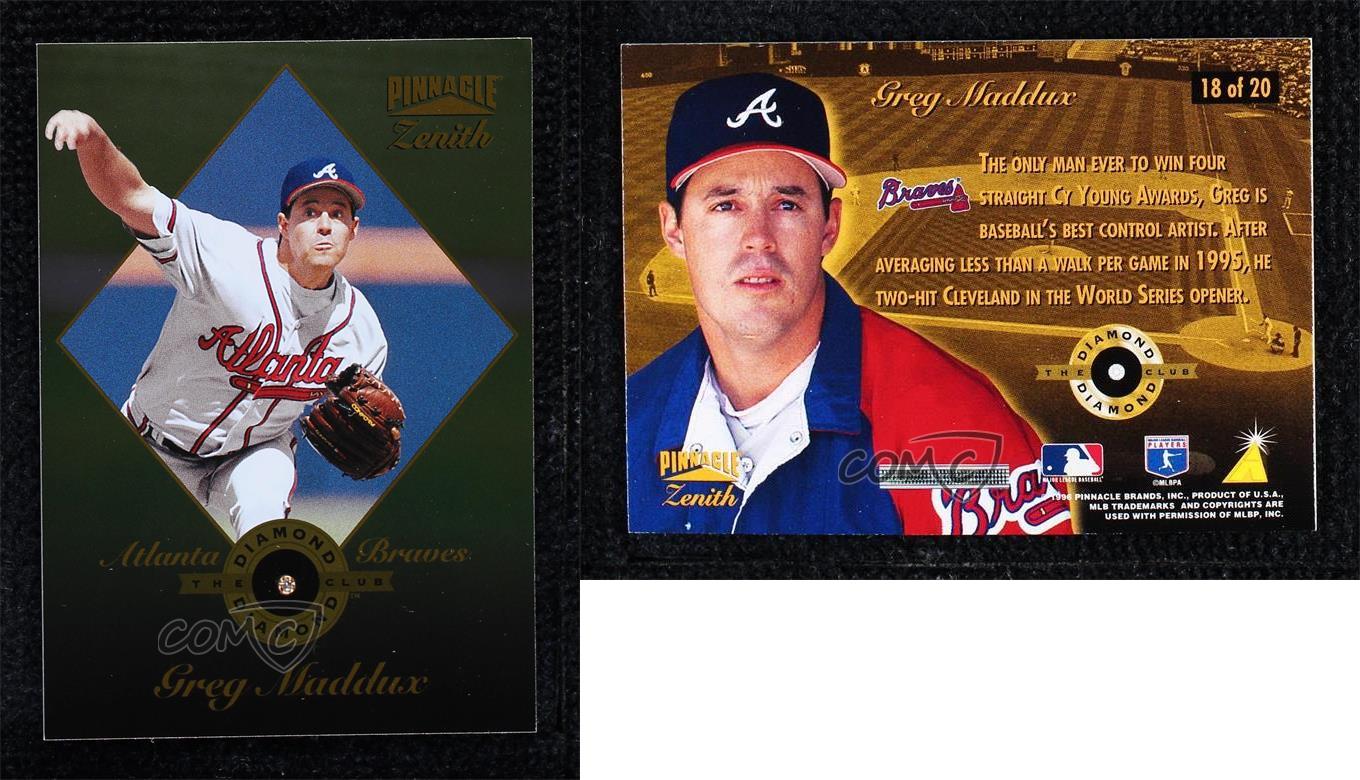 1996 Pinnacle Zenith Diamond Club Diamond Parallel Greg Maddux #18 HOF |  eBay