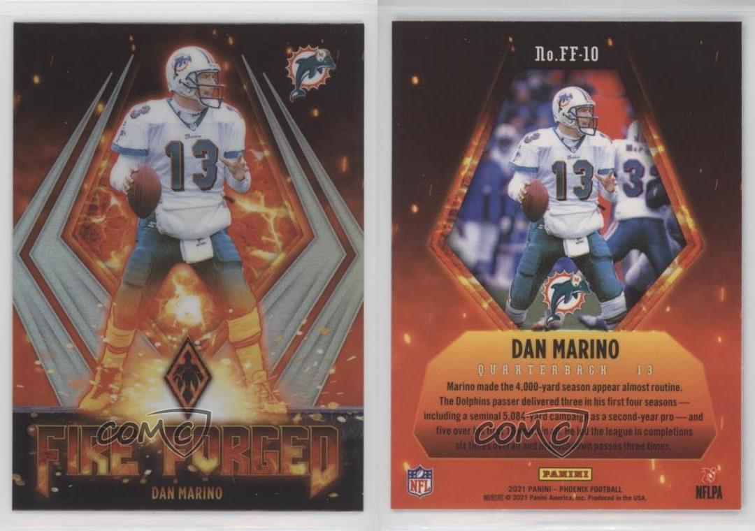 2021 Panini Phoenix Fire Forged Yellow 10 Dan Marino 41/75 - Sportsnut Cards