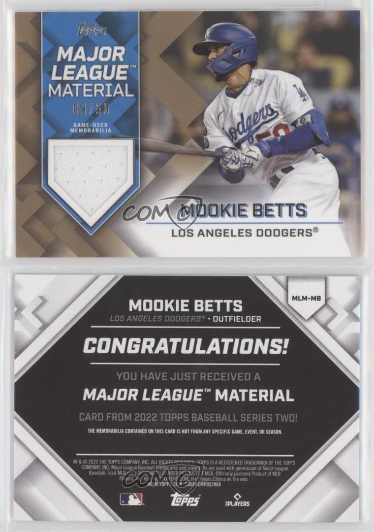 Mookie Betts 2022 Topps Series 2 Major League Material Gold 10 /50