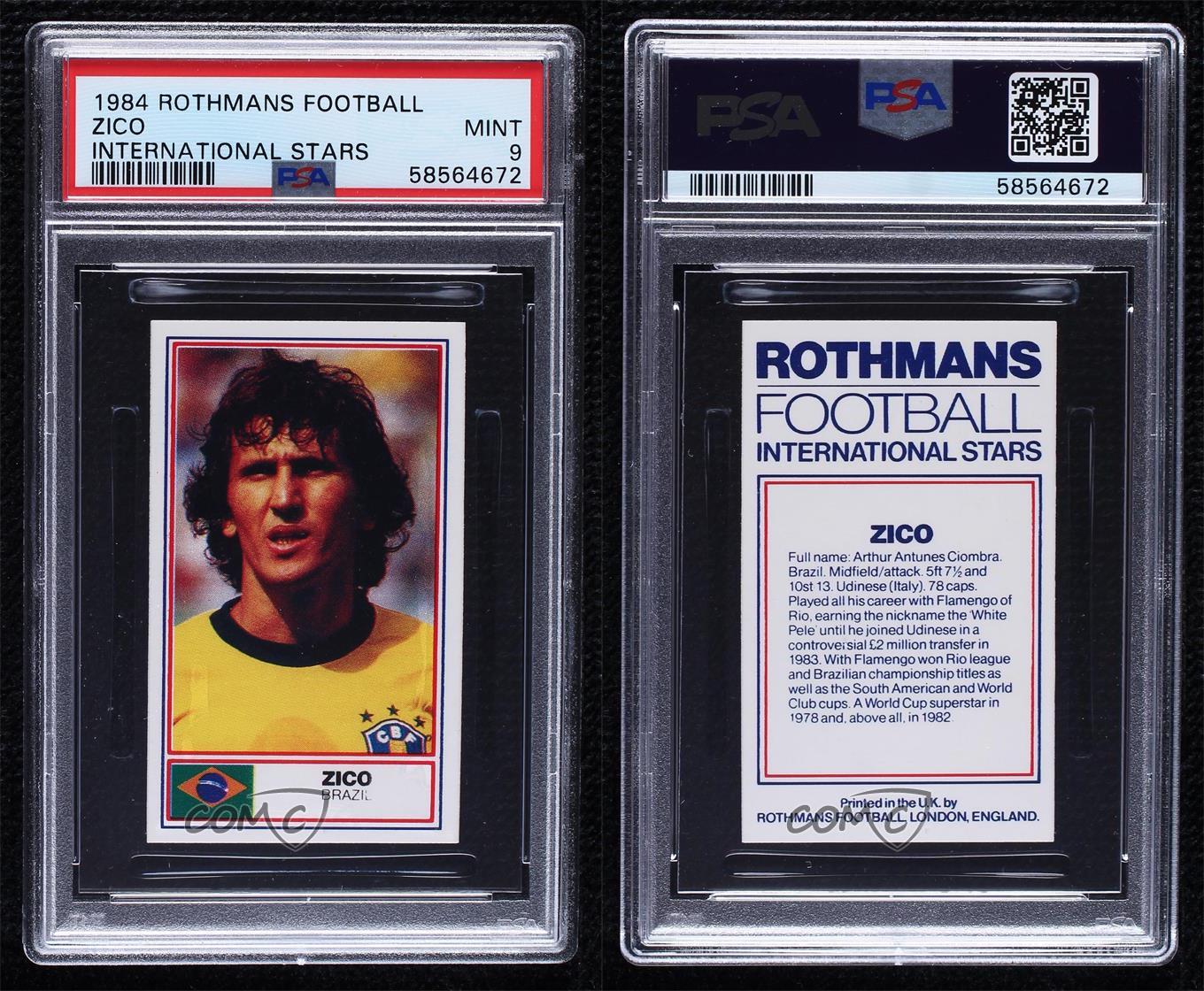 1984 Rothmans Football International Stars Zico PSA 9 MINT