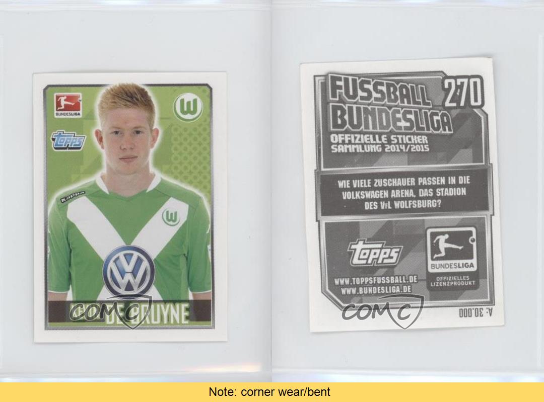2014-15 Topps Fussball Bundesliga Stickers Kevin de Bruyne #270 | eBay