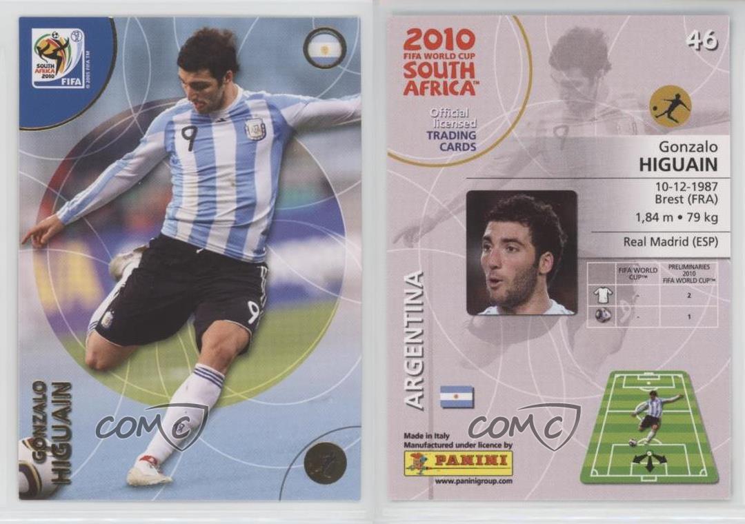 PANINI WORLD CUP SOUTH AFRICA 2010-#192-ARGENTINA-GONZALO HIGUAIN 